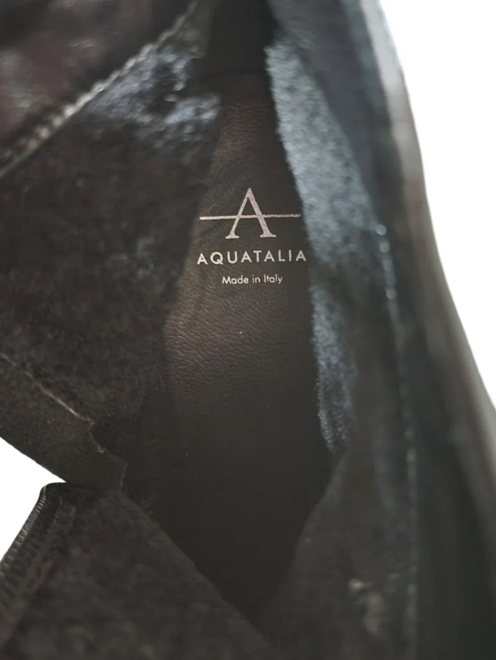 AQUATALIA Vina Weatherproof Black Suede Wedge Ankle Boots Size 10 NWOB Italy